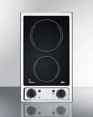 12" Wide 115v 2-burner Radiant Cooktop - (CR2B120)