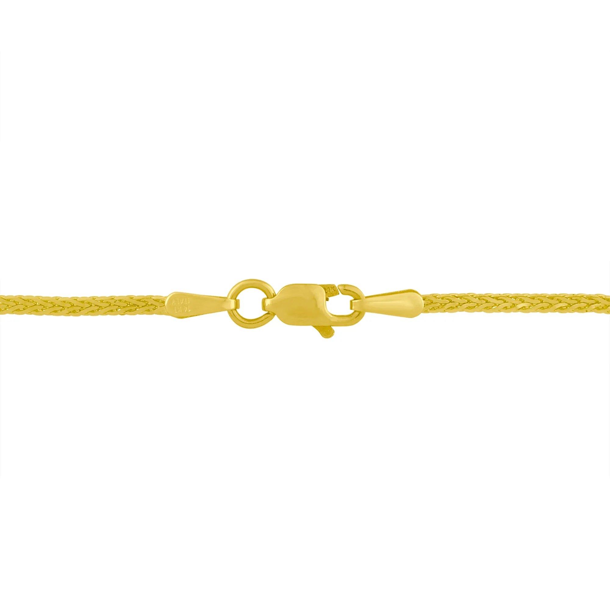 14K Yellow and White Gold 2.0 Cttw Princess Cut Diamond Flared and X-Station V Shaped 18” Franco Chain Statement Necklace
