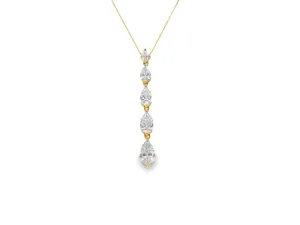 14K Yellow Gold Lab Grown Pear Shaped Drop Pendant - 2.06ctw