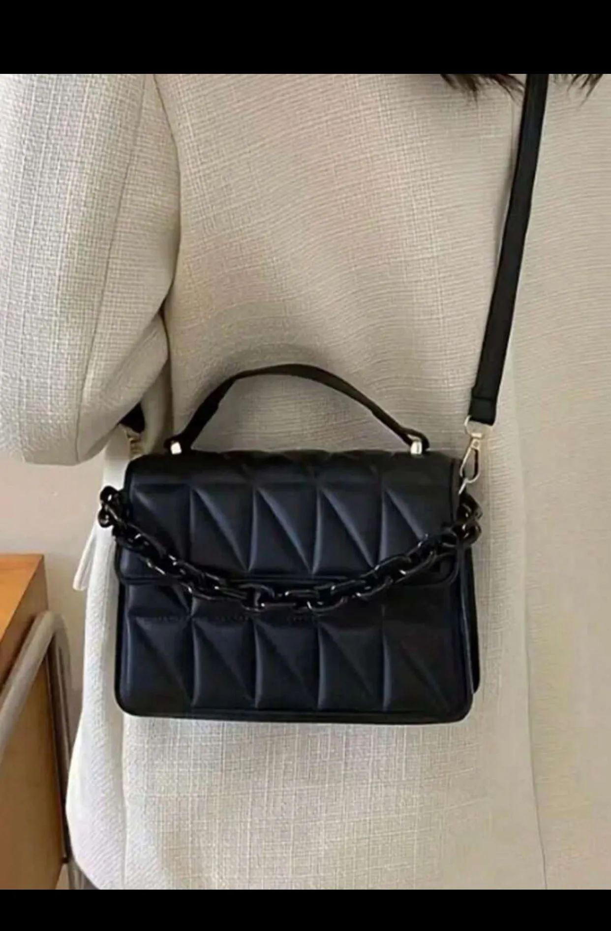 2025 New Trendy fashion one shoulder dialogue packege,Simple diamond grid popular handbag (imported)