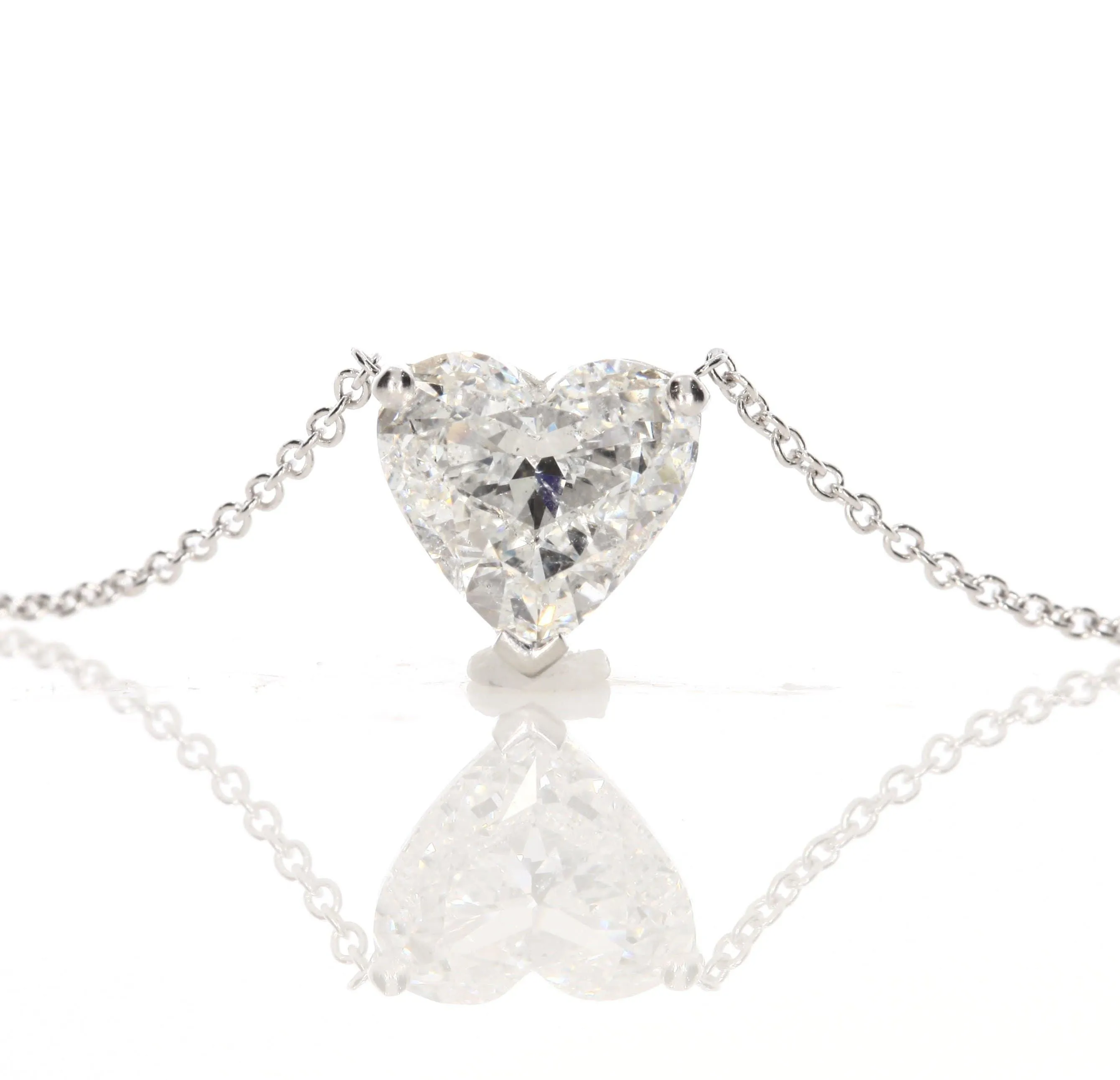 2.06 ct Heart Shaped Diamond Pendant Necklace
