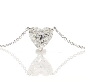2.06 ct Heart Shaped Diamond Pendant Necklace