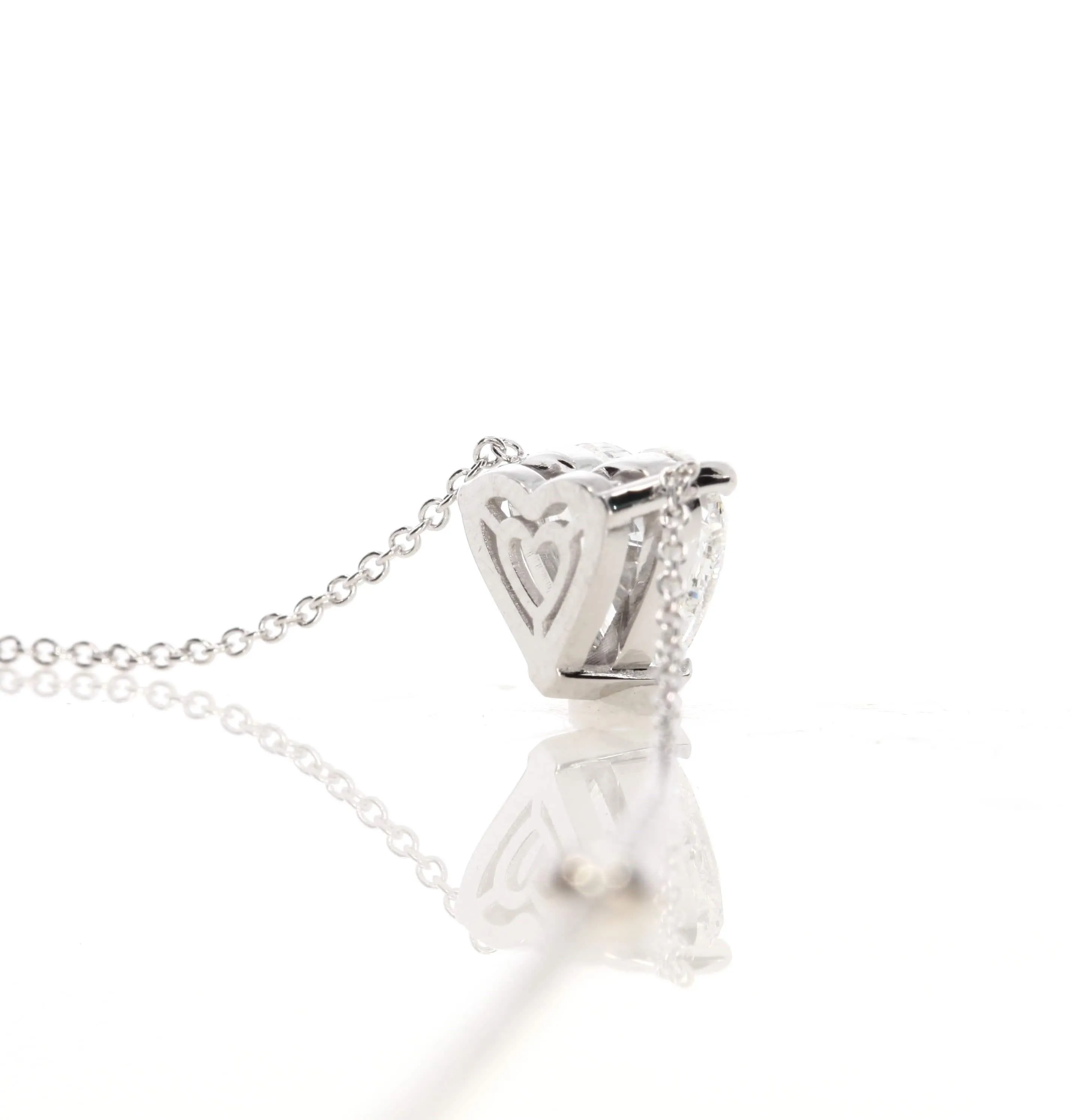 2.06 ct Heart Shaped Diamond Pendant Necklace