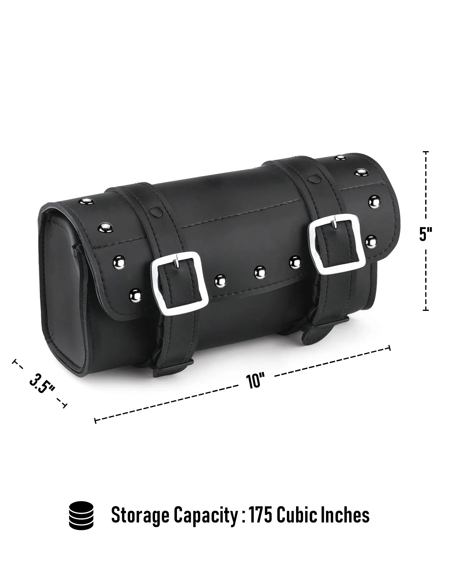 2L - Armor Studded Yamaha Leather Motorcycle Handlebar Bag