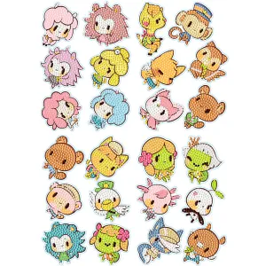 4pcs Diamond Mosaic Sticker Art Crafts Cartoon Gem Sticker DIY for Kids Beginner