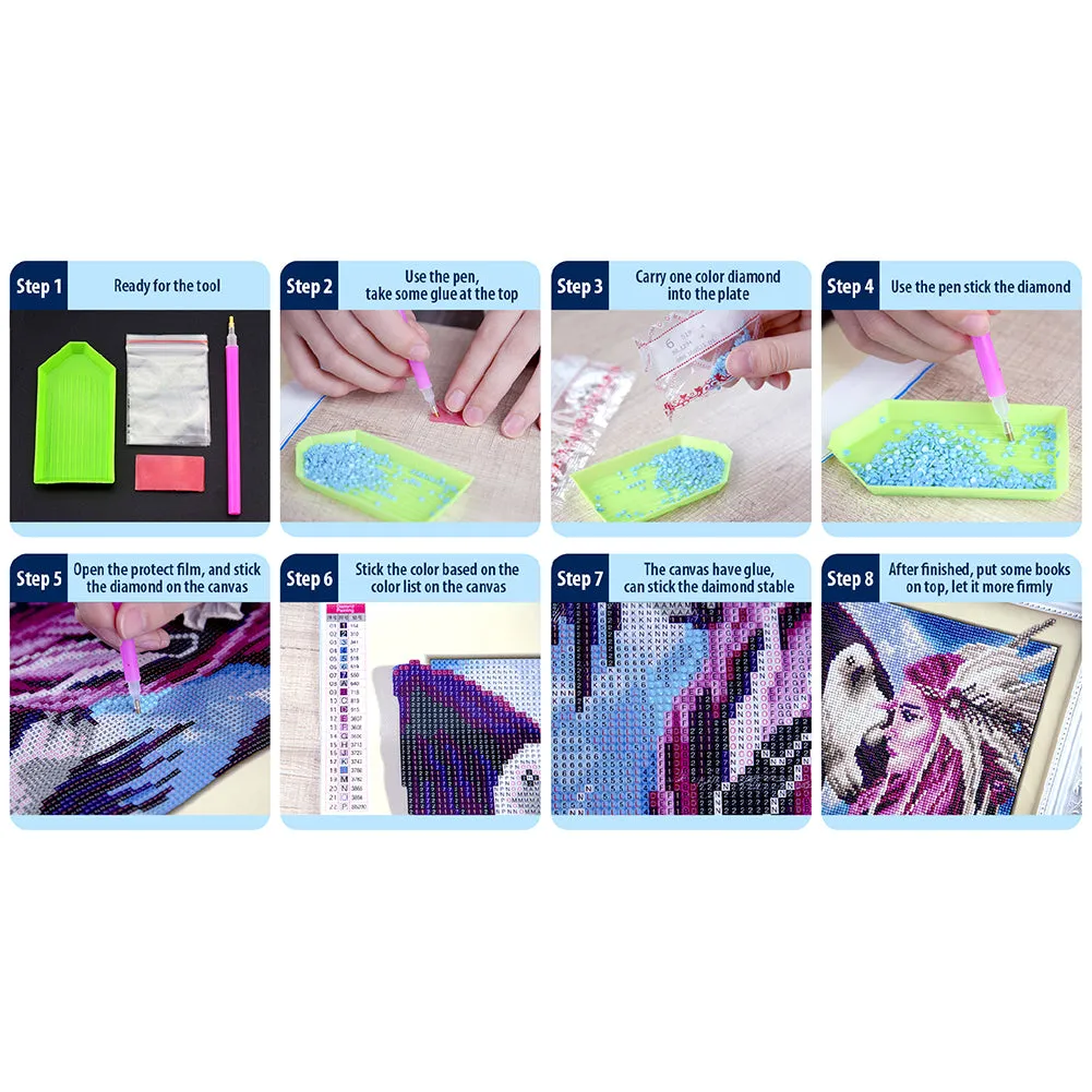 4pcs Diamond Mosaic Sticker Art Crafts Cartoon Gem Sticker DIY for Kids Beginner