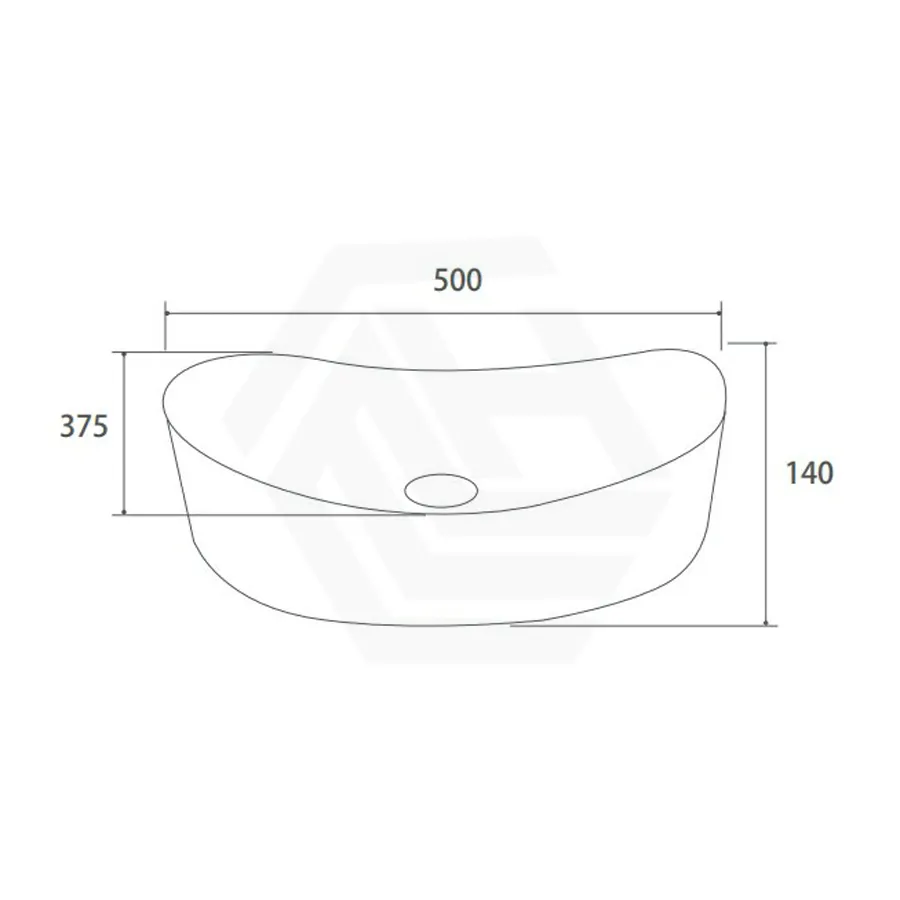 500x375x140mm Oval Above Counter Art Wash Basin Tempered Glass