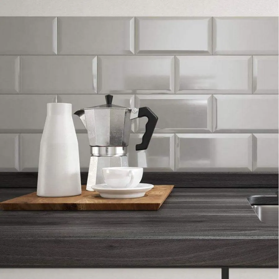 Alm Metro Grey Plata 10cm X 20cm Wall Tiles - 0.88M2