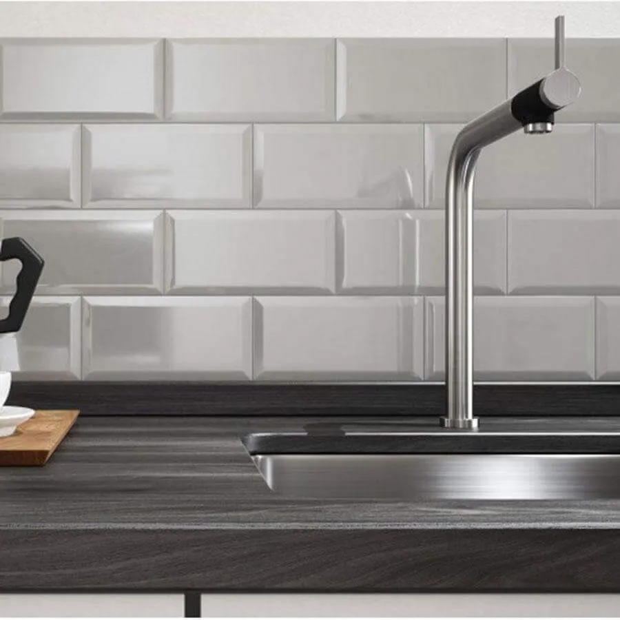 Alm Metro Grey Plata 10cm X 20cm Wall Tiles - 0.88M2