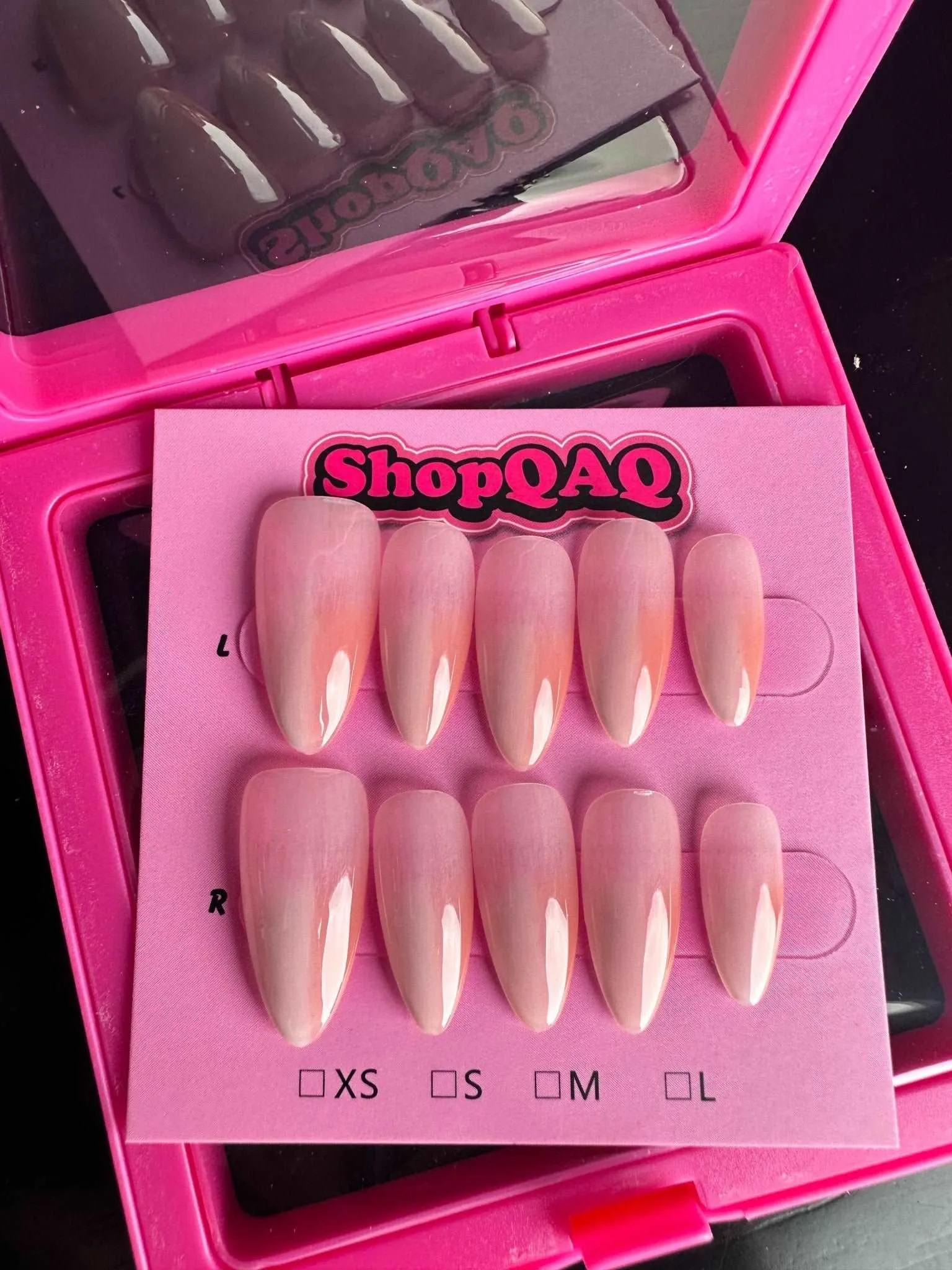 Almond-Shaped Two-Tone Ombre Bridal Press-On Nails - Elegant Nude Handmade Nails for Weddings
