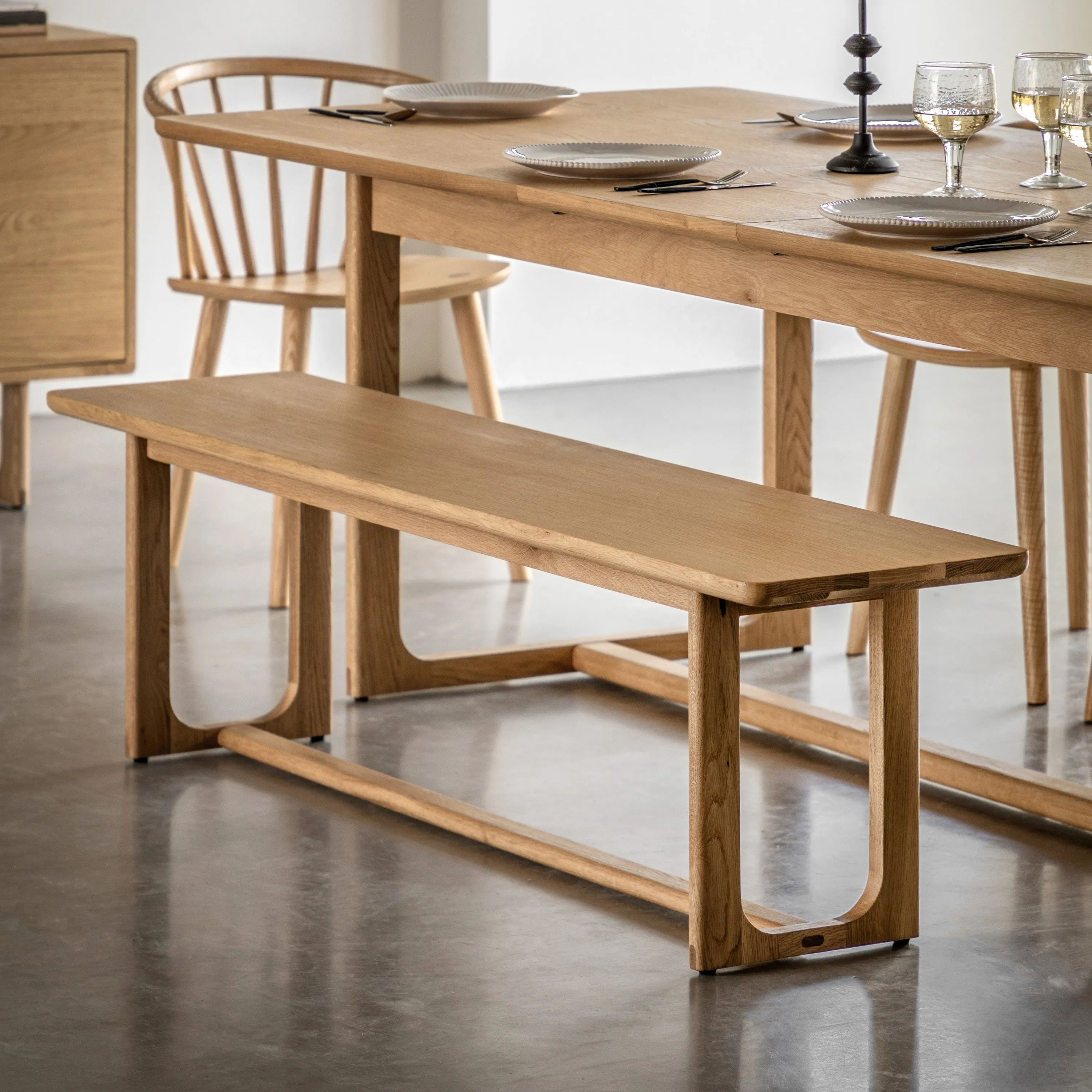 Amos Craft Dining Bench Natural