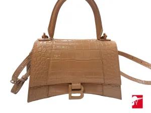 Balenciaga Hourglass Small Embossed Croc handbag NEW
