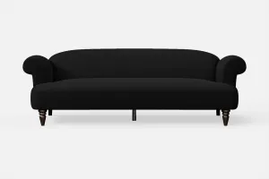 Barberton 4 Seater Sofa Black Linen Fabric