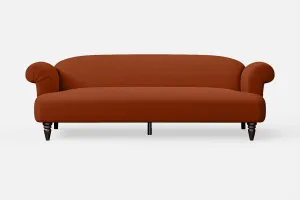 Barberton 4 Seater Sofa Orange Linen Fabric