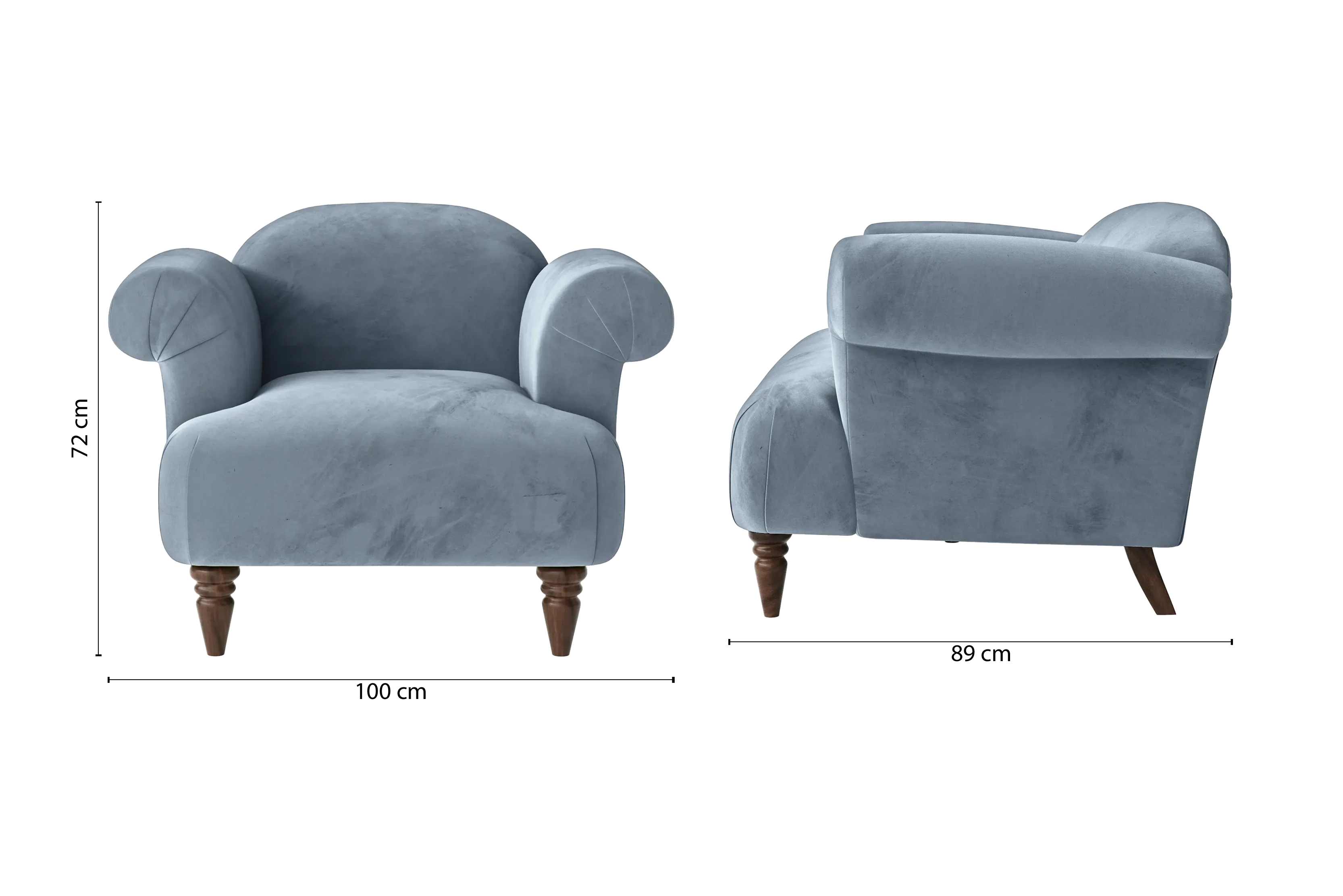 Barberton Armchair Baby Blue Velvet