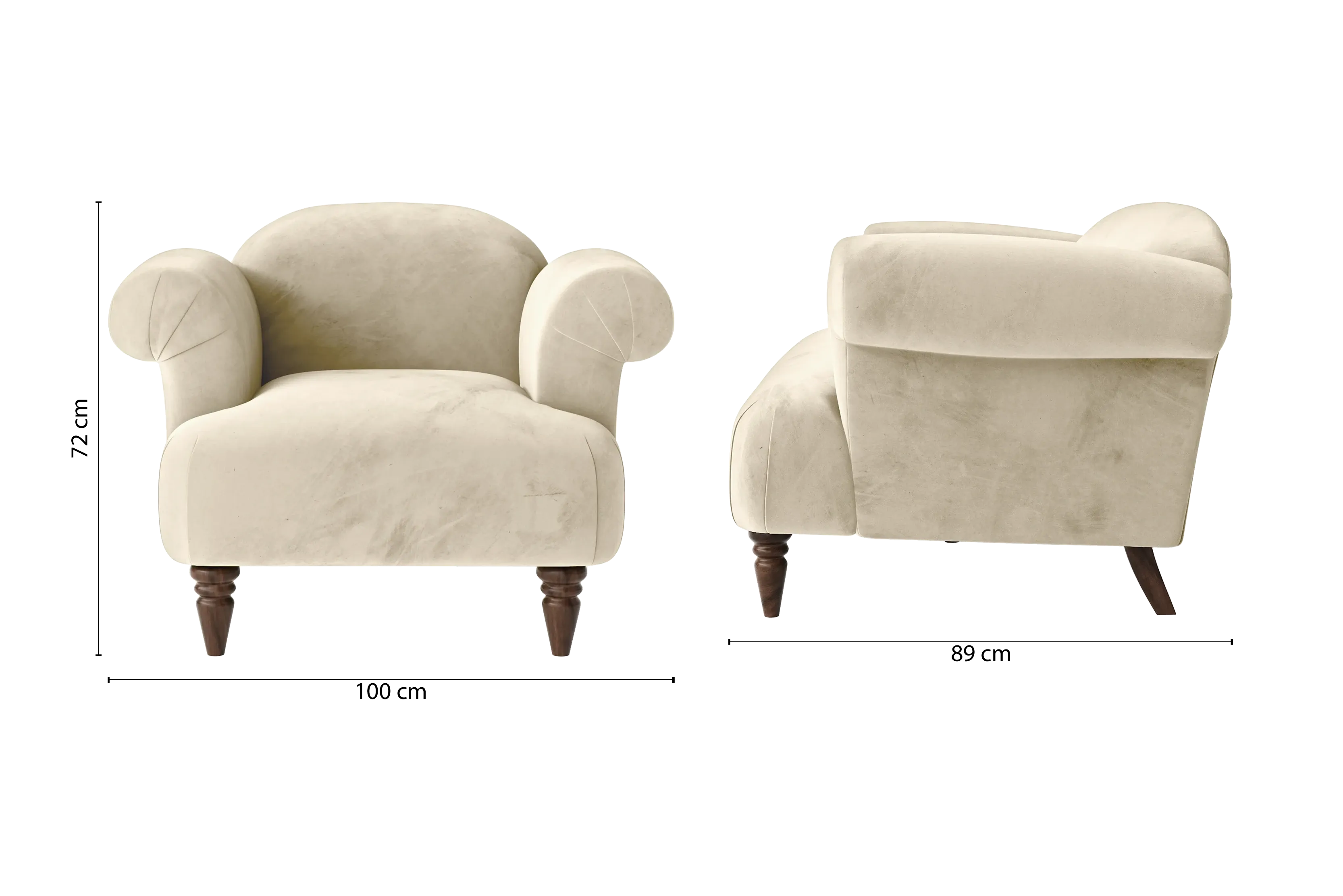 Barberton Armchair Cream Velvet