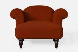 Barberton Armchair Orange Linen Fabric