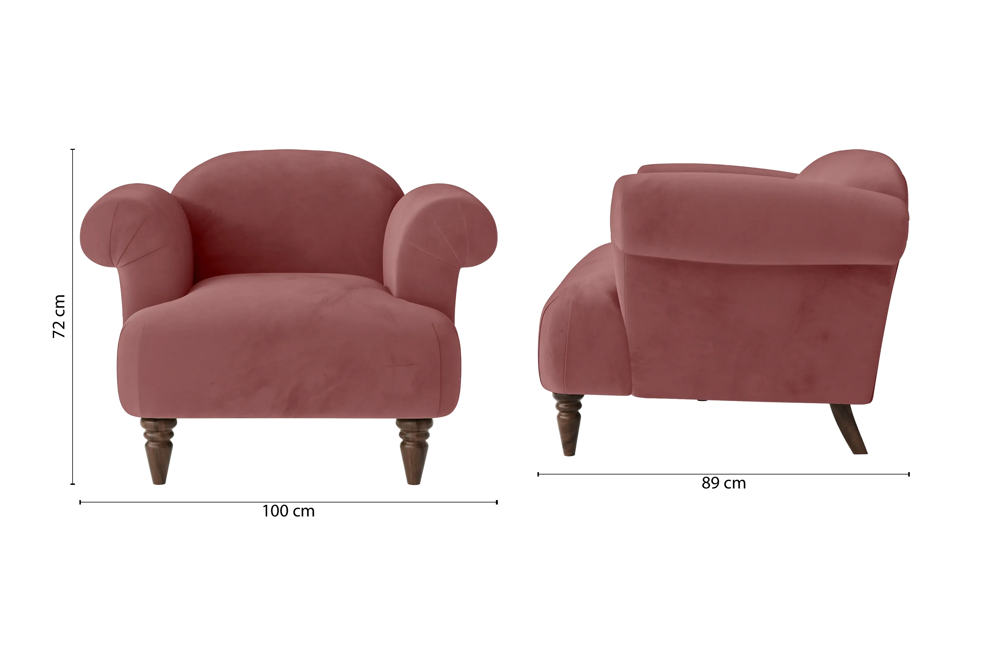 Barberton Armchair Pink Velvet