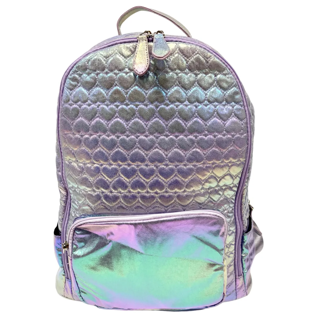 Bari Lynn Lilac Embossed Heart Backpack