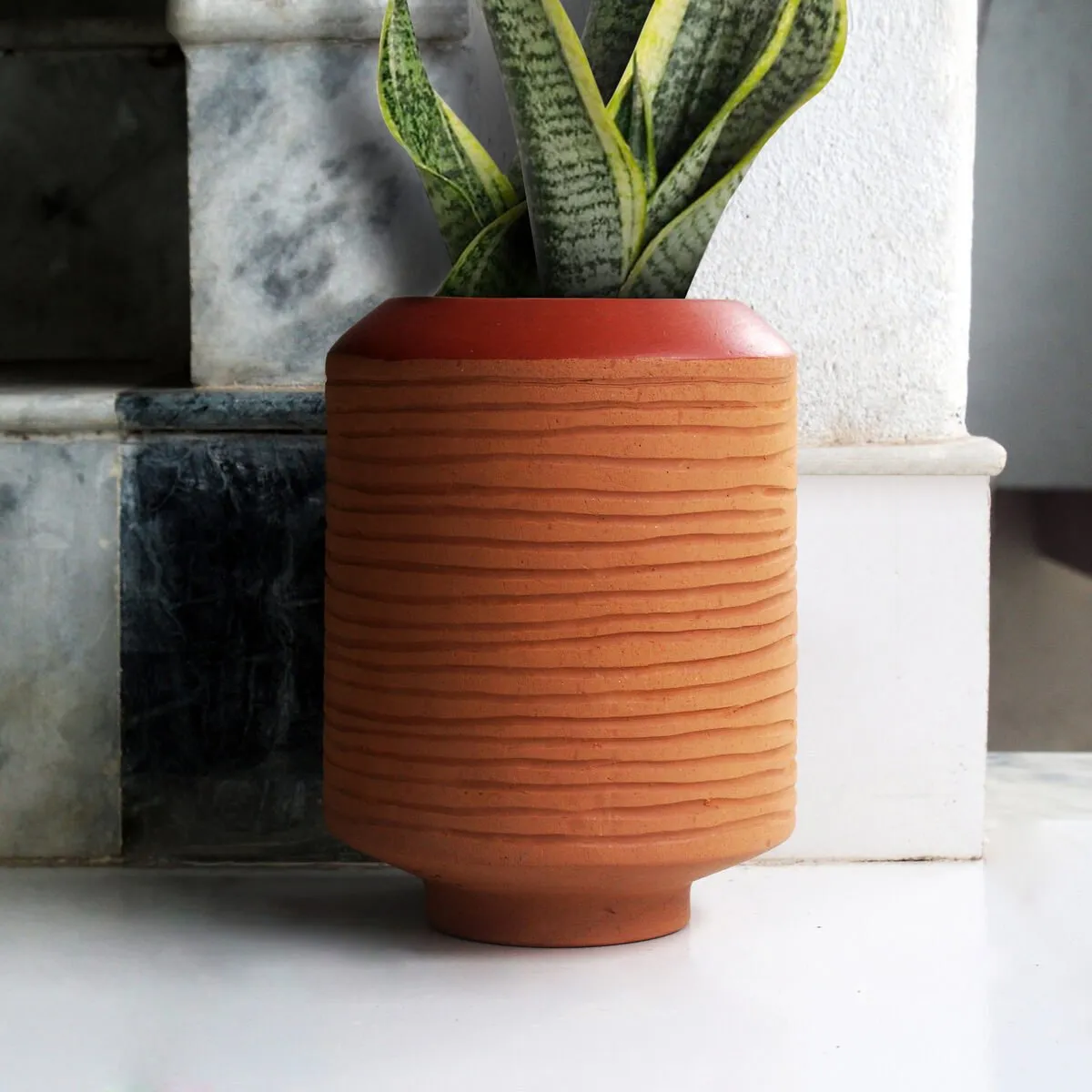 Barrel Terracotta Planter- XL | Home Decor