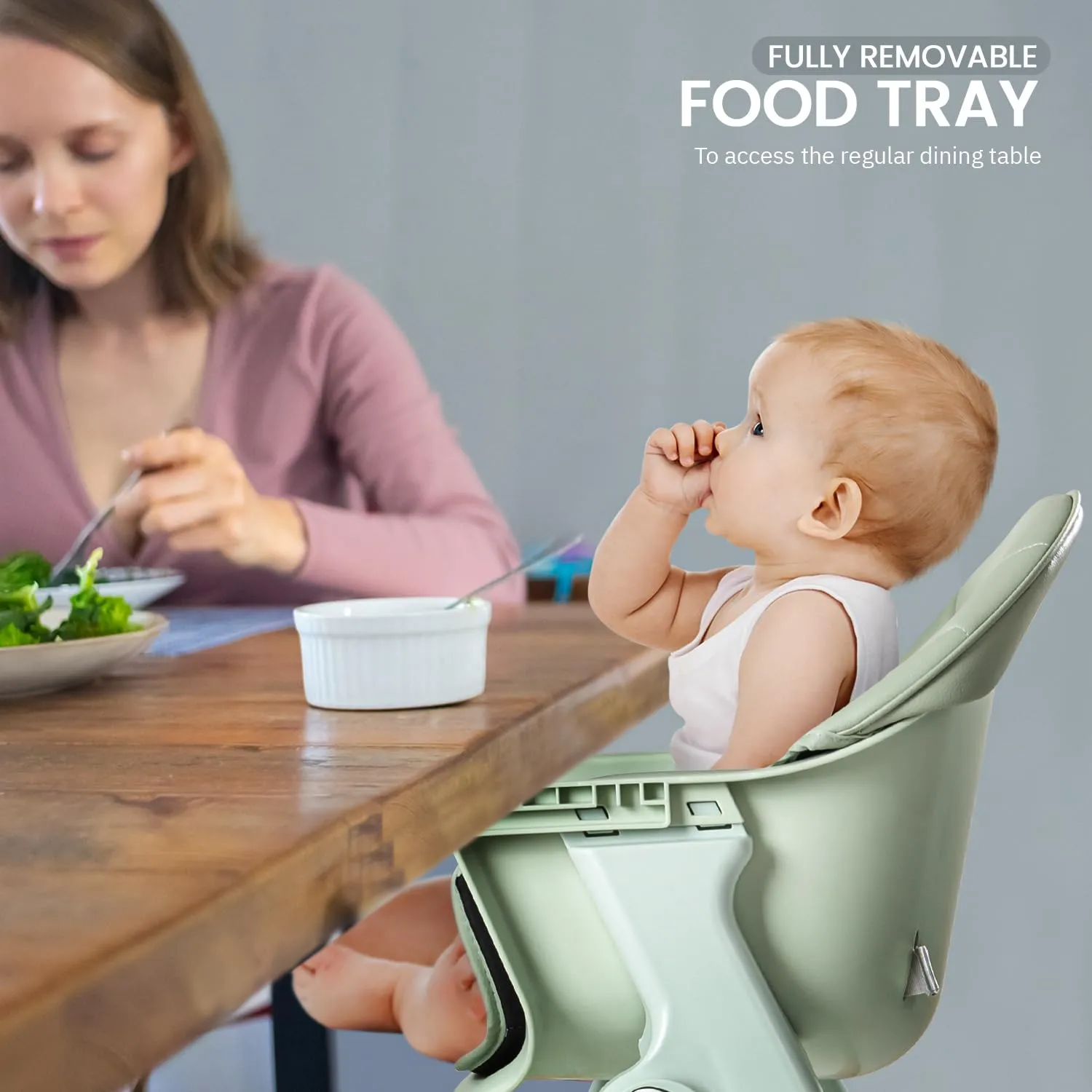 Baybee Foldable Baby High Chair for Kids with 3 Adjustable Tray, Footrest, Safety Belt