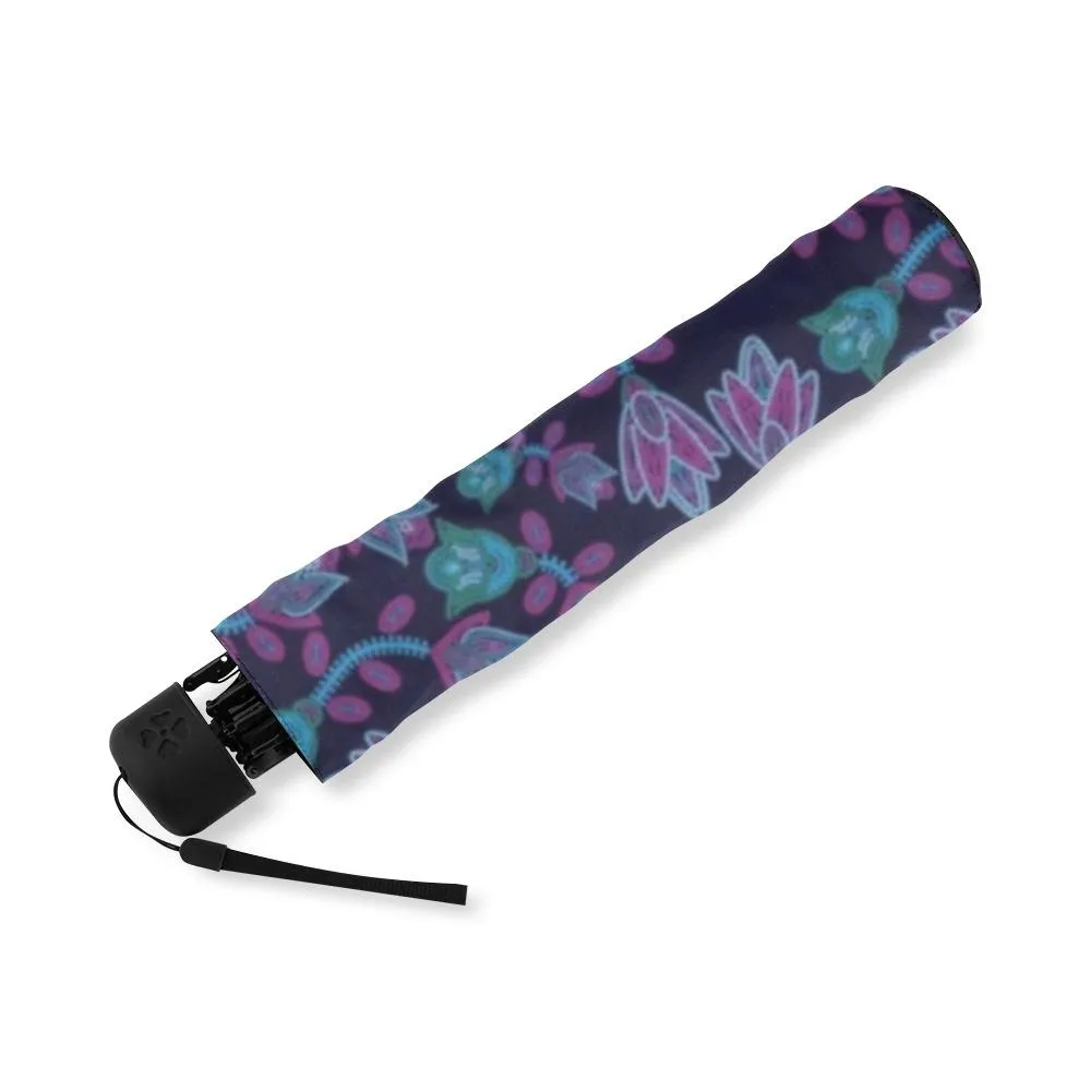 Beaded Blue Nouveau Foldable Umbrella