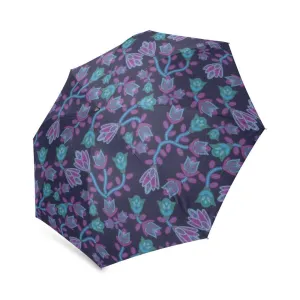 Beaded Blue Nouveau Foldable Umbrella