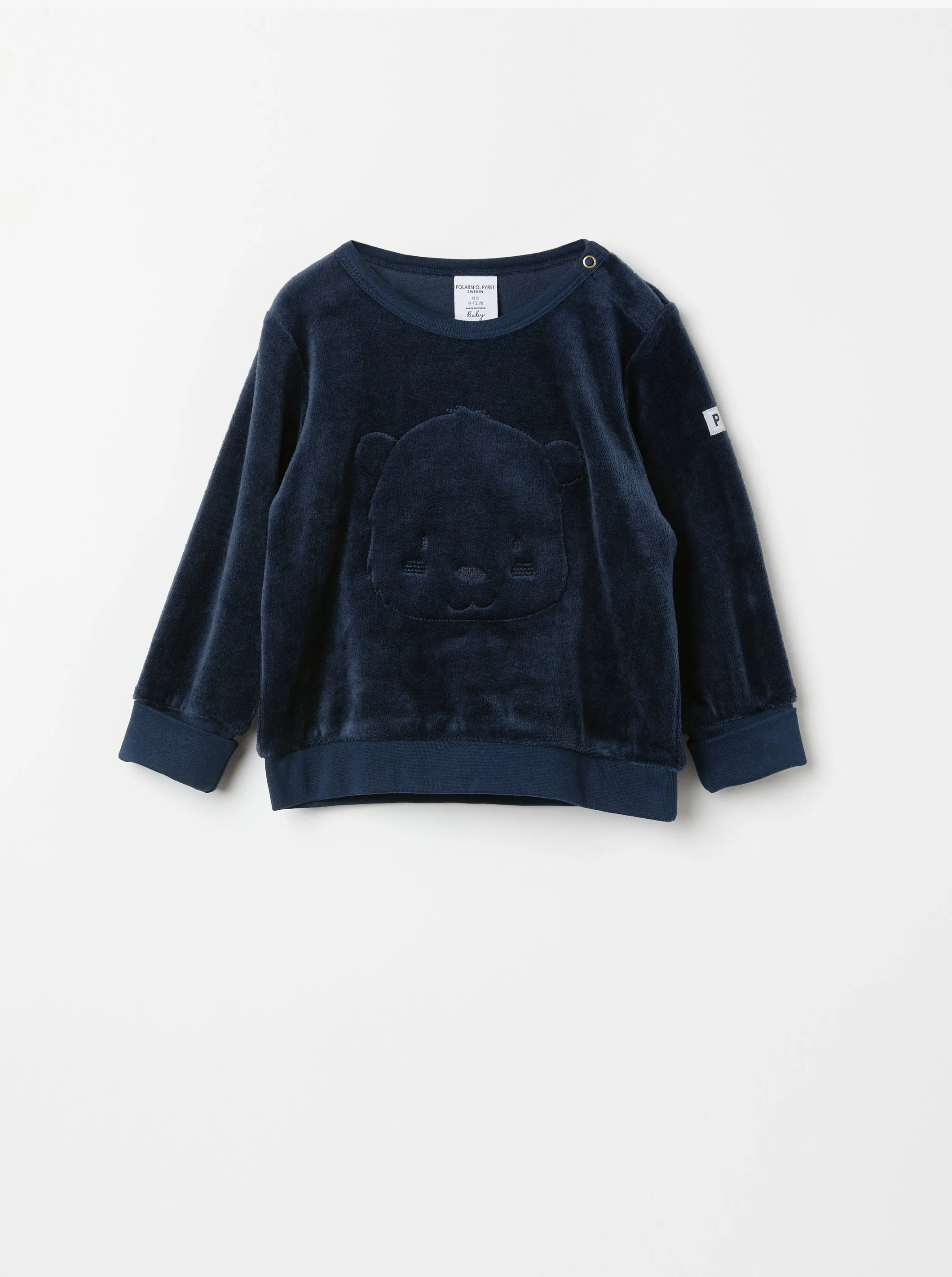 Bear Appliqué Velour Baby Top
