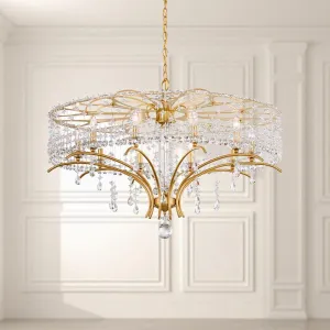 Bella Rose 10 Lights White Chandelier with Clear Heritage Crystals