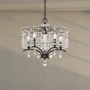 Bella Rose 5 Lights Etruscan Gold Chandelier with Clear Heritage Crystals