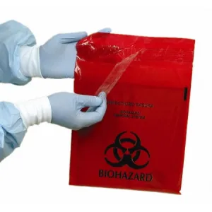 Biohazard Waste Bag Unimed - Midwest 1.4 Quart Red Bag 9 X 10 Inch - Unimed - Midwest  Mfr# MRWB142316