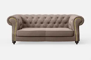 Bitonto 2 Seater Sofa Caramel Linen Fabric