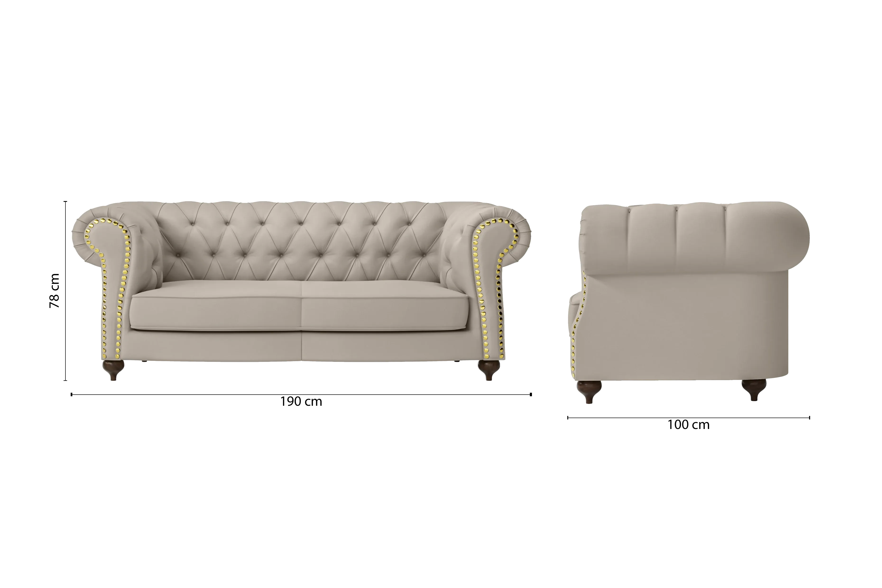 Bitonto 2 Seater Sofa Sand Leather