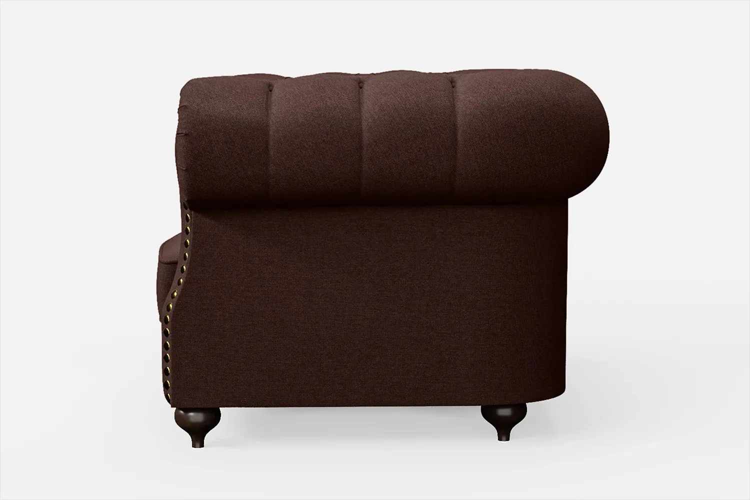 Bitonto Armchair Coffee Brown Linen Fabric