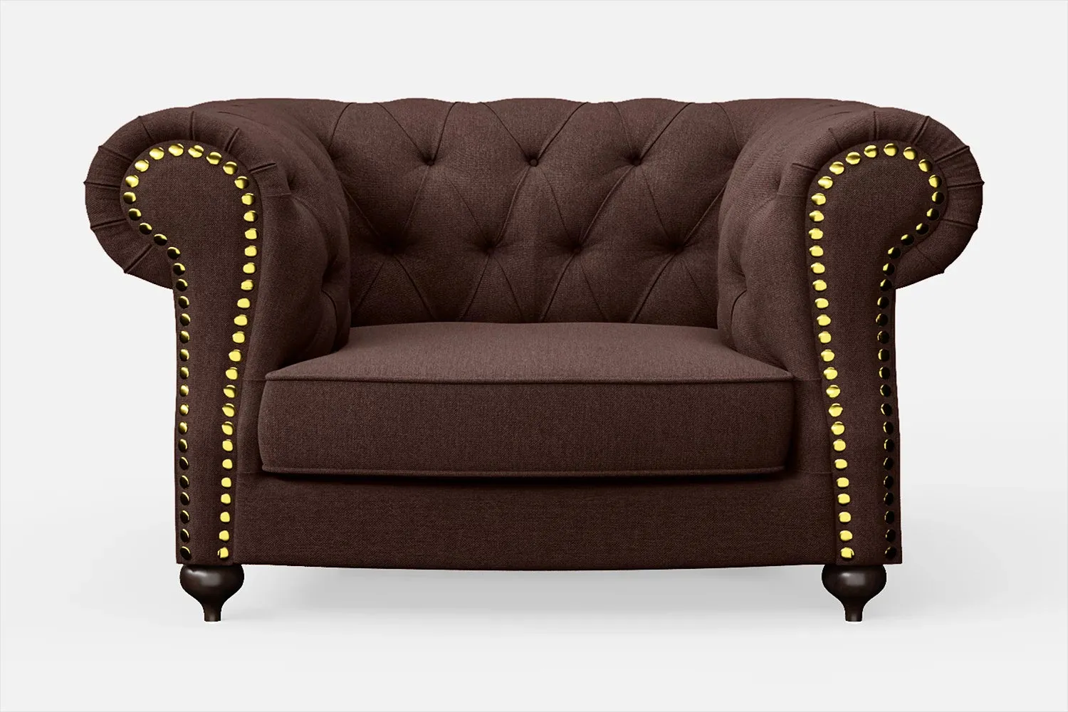 Bitonto Armchair Coffee Brown Linen Fabric