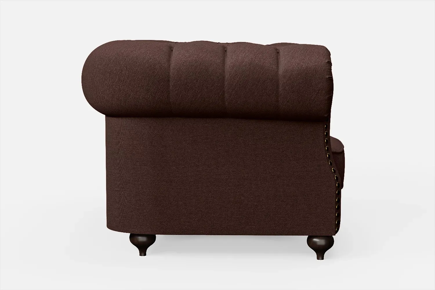 Bitonto Armchair Coffee Brown Linen Fabric