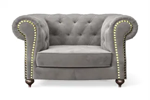 Bitonto Armchair Grey Velvet