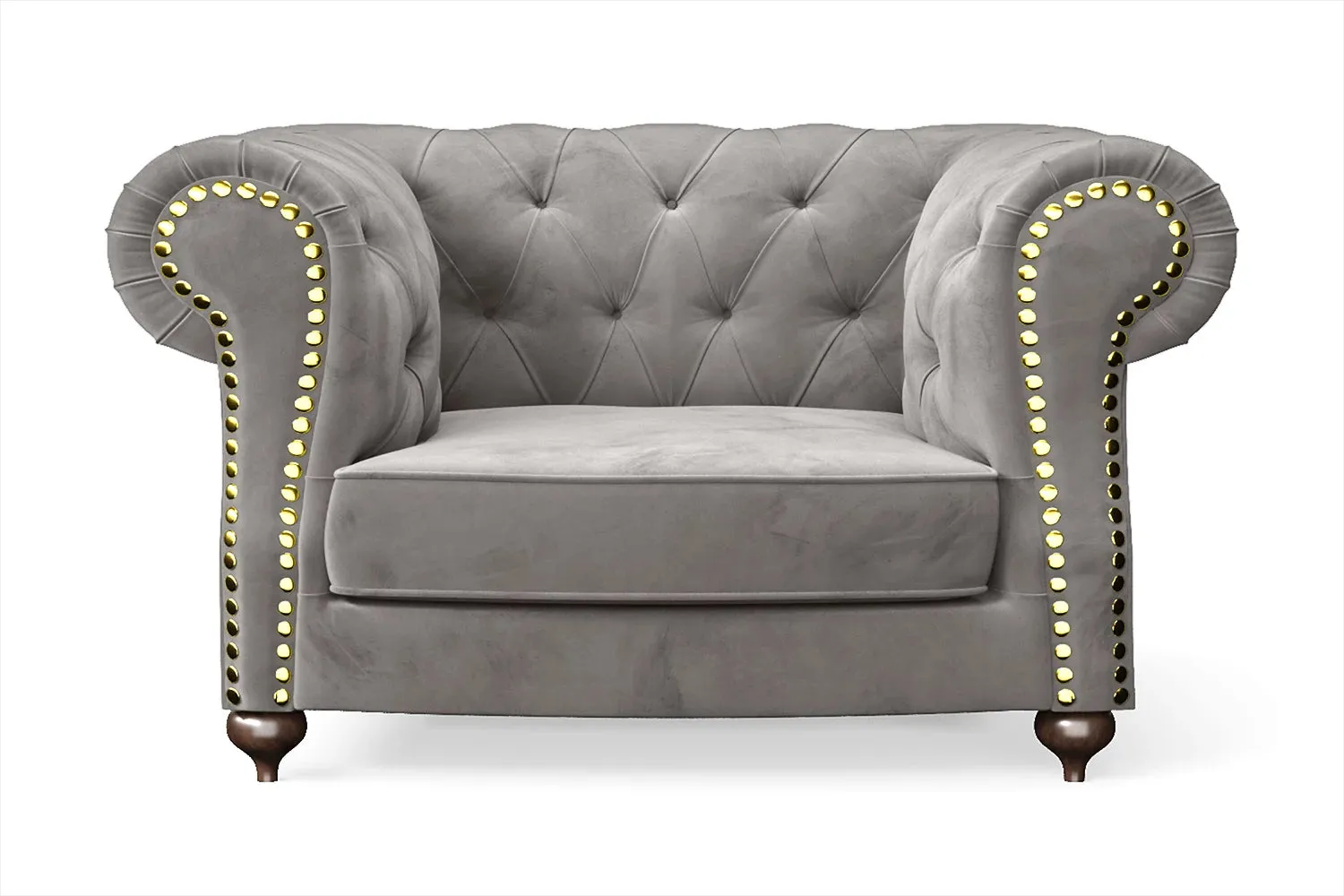 Bitonto Armchair Grey Velvet
