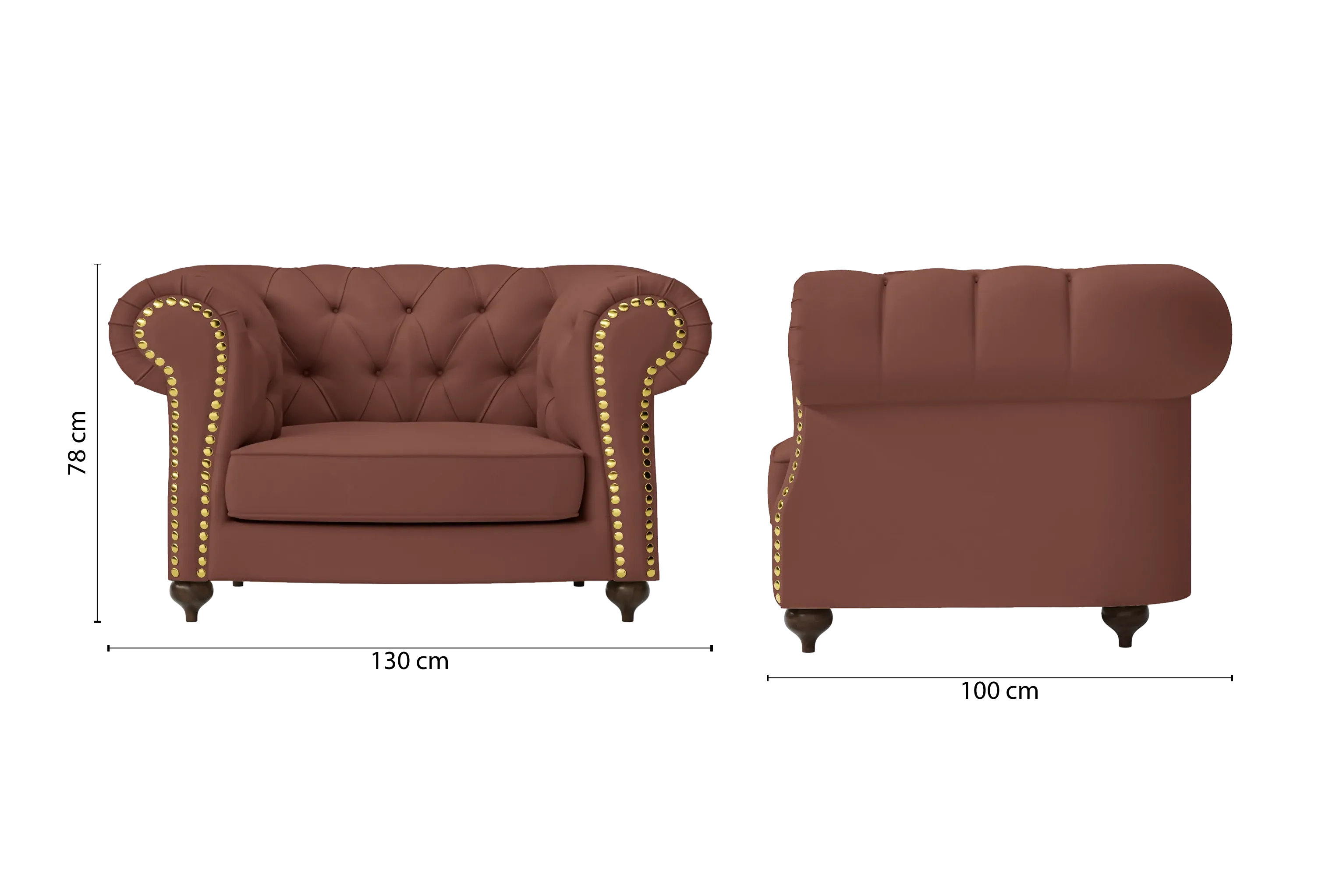 Bitonto Armchair Mauve Leather