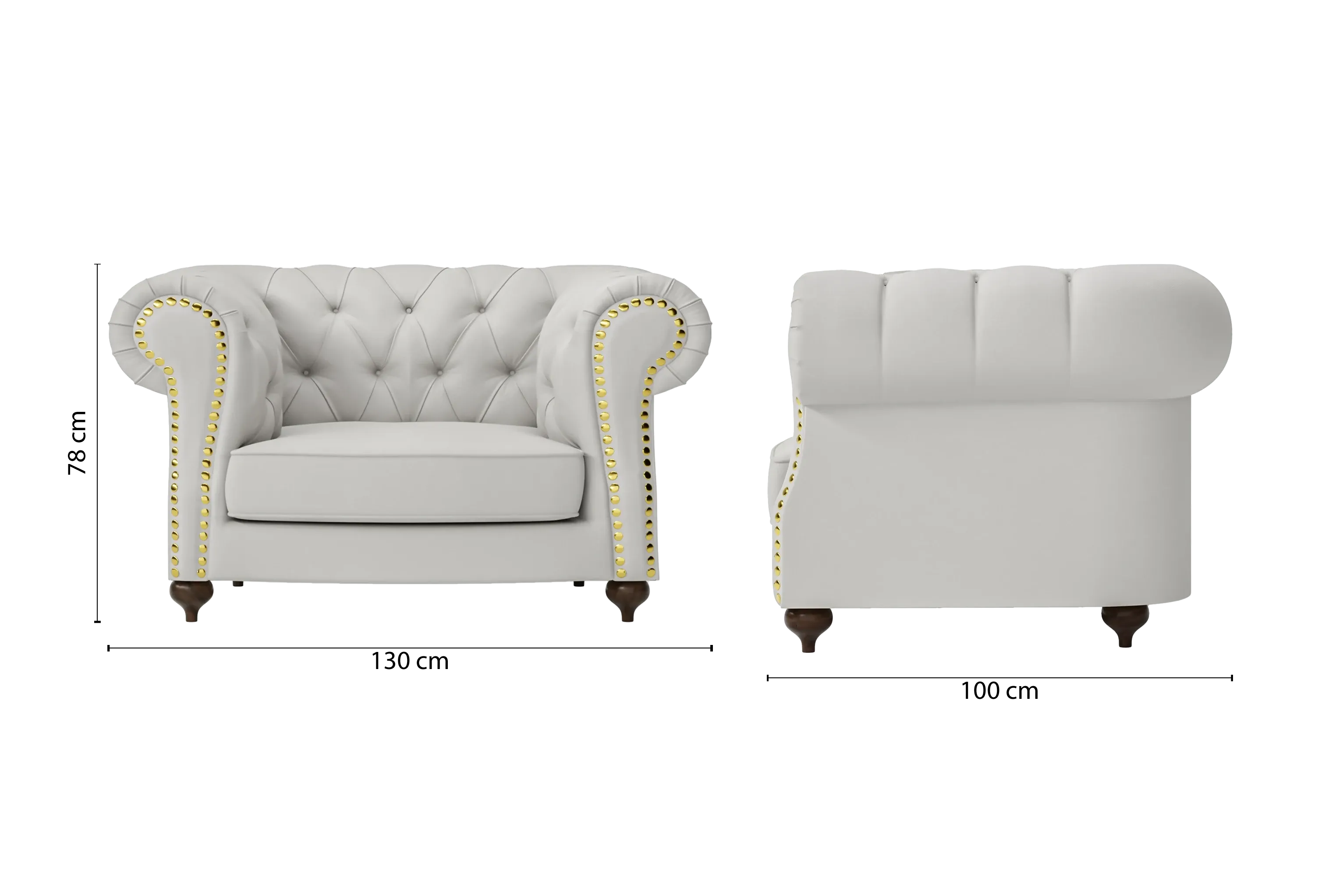 Bitonto Armchair White Leather