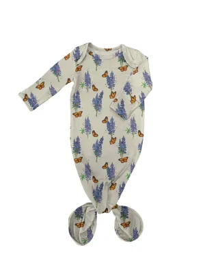 Bluebonnets Knotted Infant Gown: Newborn