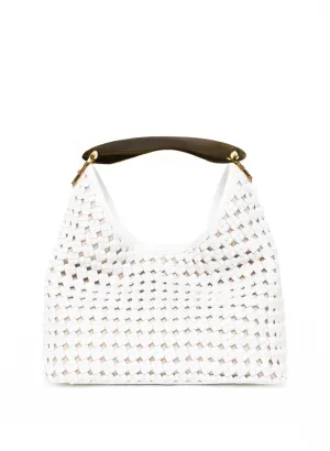 Boomerang Woven Leather White