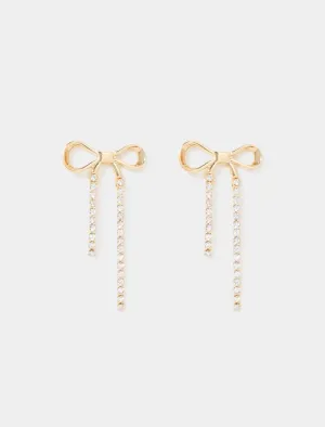Bria Bow Stone Drop Earrings