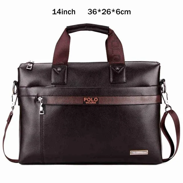 Business Mens Briefcase Bag Leather Laptop