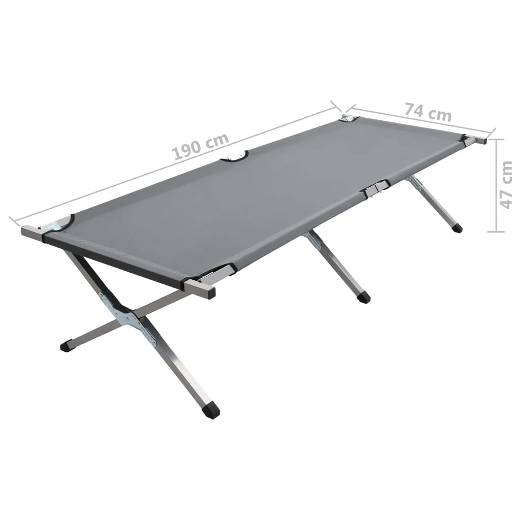 Camping Bed 190x74x47 cm XL Grey