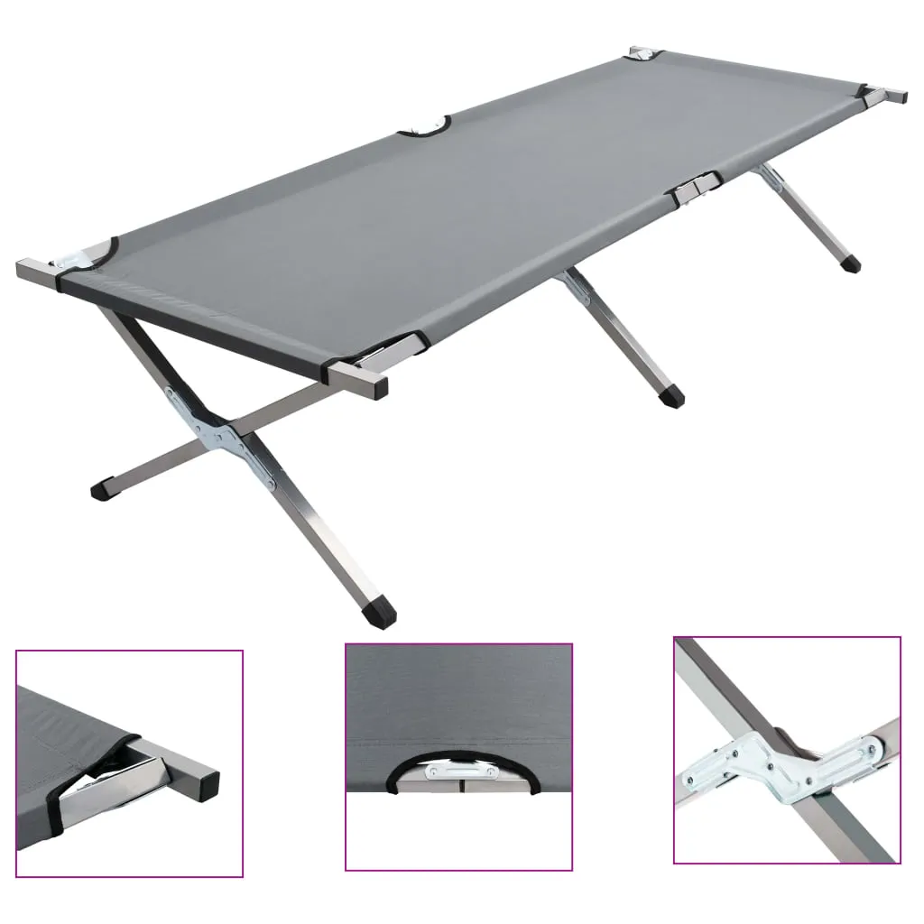 Camping Bed 190x74x47 cm XL Grey