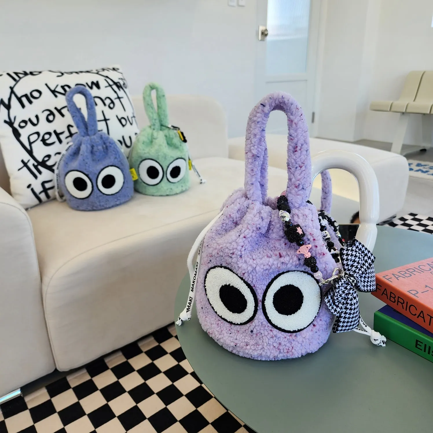 Candy Eye Fuzzy Bag by MAKOMAKI KOREA