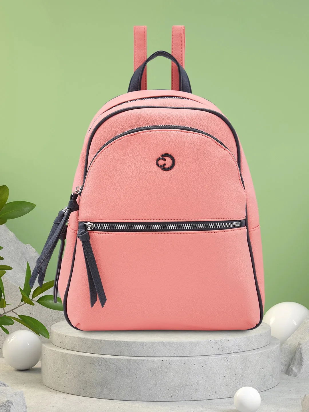 Caprese Mia Fashion Backpack Medium Coral