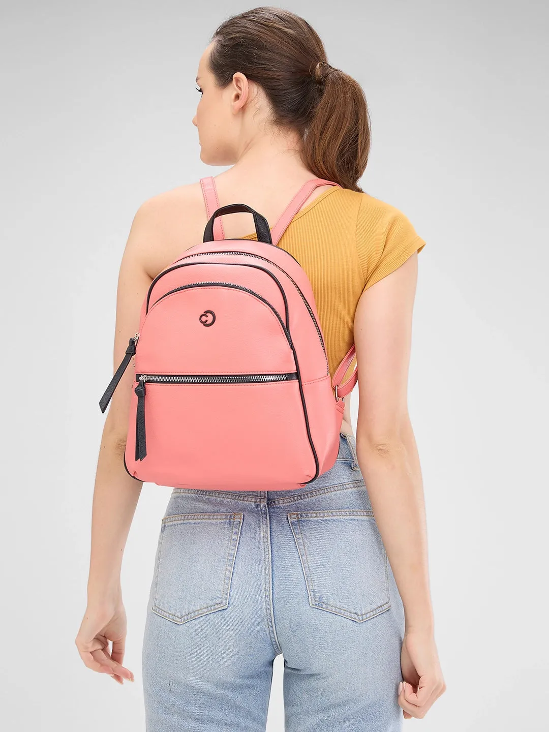 Caprese Mia Fashion Backpack Medium Coral