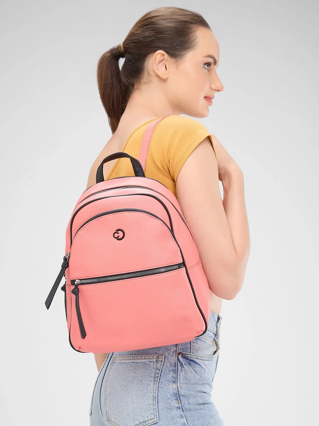 Caprese Mia Fashion Backpack Medium Coral